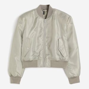 H&M Green Bomber Jacket with Shoulder Pads.